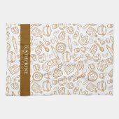 Cuisine Blanc Brown Serviettes de cuisine (Horizontal)