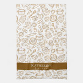 Cuisine Blanc Brown Serviettes de cuisine (Vertical)