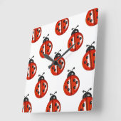 Cuisine blanche et rouge Ladybug Horloge murale (Angle)
