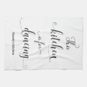 Cuisine blanche noire pour danser Drôle serviette (Horizontal)