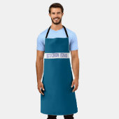 Cuisine bleue personnalisée tablier (Porté)