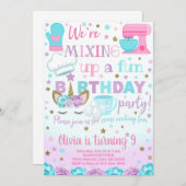 Cuisine, boulangerie et licorne fille invitation d (Devant / Derrière)