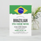 Cuisine brésilienne | Invitation blanc du drapeau  (Debout devant)
