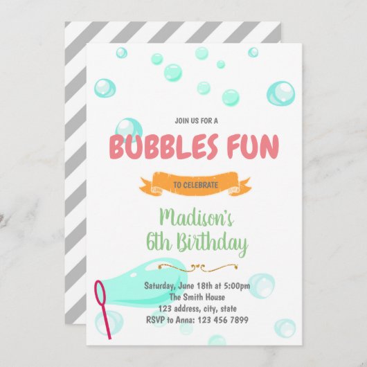 Cuisine bulle invitation à la fête (Devant / Derrière)