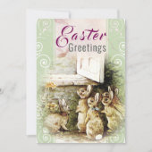 Cuisine Bunnies Vintages Pâques Salutations Carte  (Devant)