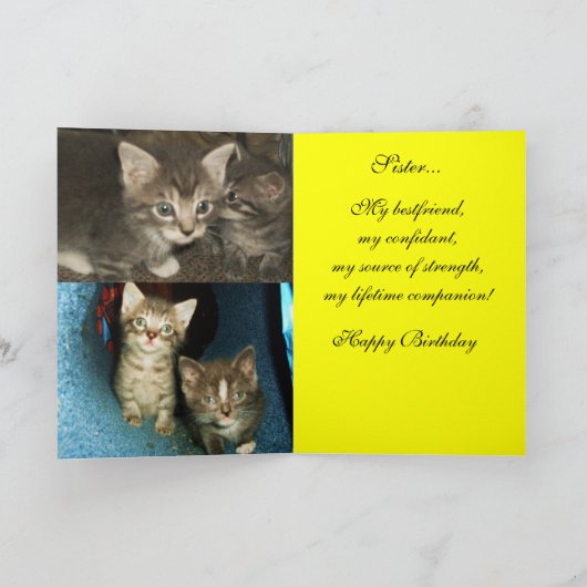 CUISINE, CARTE D'ANNIVERSAIRE DE SOEUR (Intérieur)