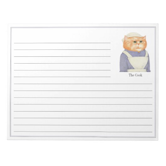 CUISINE CAT 11x8.5 Bloc-notes + lignes (Devant)