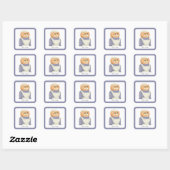 CUISINE CAT Stickers petit Carré + Texte (Feuille)