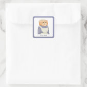 CUISINE CAT Stickers petit Carré + Texte (Sac)