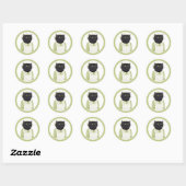 CUISINE CHAT MAID Stickers ronds petits (Feuille)