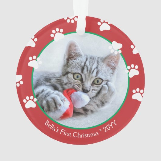 Cuisine Chat Premiers Pawprints Rouge Vert (dos)