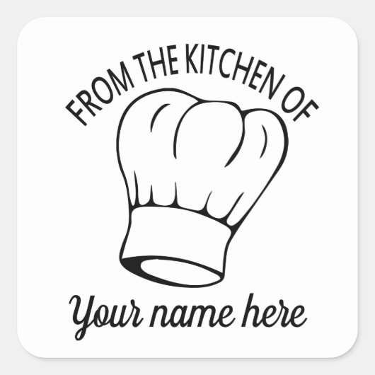 Cuisine chef casquette ajouter nom autocollant (Devant)
