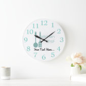 Cuisine Chef Logo Mint Vert Blanc Horloge (Maison)