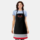 cuisine chef tablier noir avec son nom (Porté)