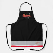 cuisine chef tablier noir avec son nom (Recto)