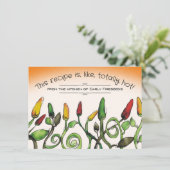 Cuisine chili poivrons livre de recettes carte (Debout devant)