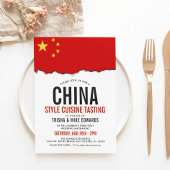 Cuisine chinoise | Invitation blanc du drapeau du 