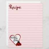 Cuisine Coeur de la maison Ladybug Recette papier (Devant / Derrière)