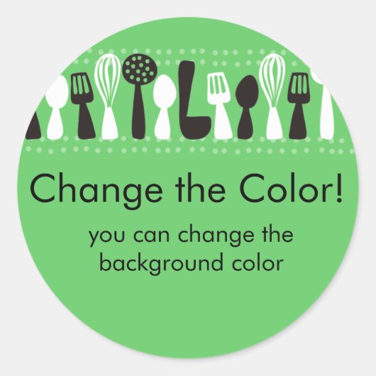 cuisine couleur personnalisée ustensiles étiquette (Devant)