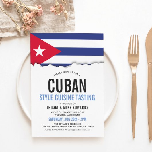 Cuisine cubaine | Invitation du drapeau du parti