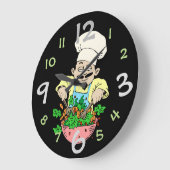 Cuisine Cuisine Mur Horloge Amusante Chef Design (Angle)