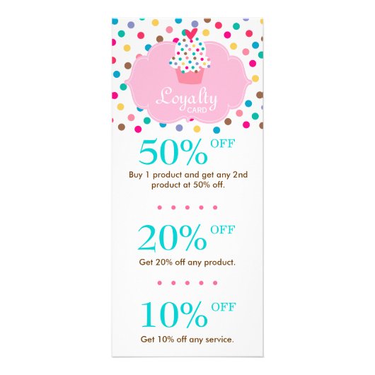 Cuisine Cupcake Remise Cartes de fidélité Pois (Devant)