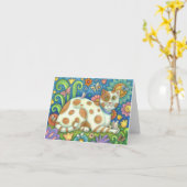 CUISINE D'ART DE FOLK PRIMITIVE, CARTE DE REMARQUE (Fleur jaune)