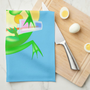 Cuisine de la grenouille de fête Serviette Bleu -