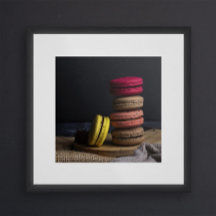 Cuisine de Macarons doux Poster Macarons Rouge Jau