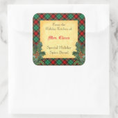 Cuisine de vacances de Holly Plaid Baking Sticker (Sac)