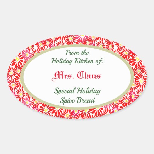 Cuisine de vacances de Poinsettia Baking Sticker (Devant)
