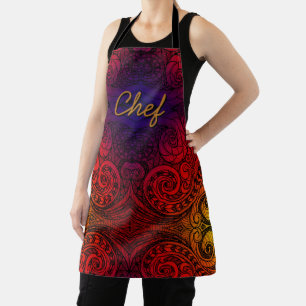 Cuisine du chef en tablier couleur Doodle
