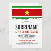 Cuisine du Suriname| Invitation blanc du drapeau d (Devant / Derrière)