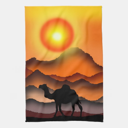 Cuisine en Camel Serviette coucher de soleil Déser (Vertical)