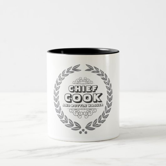 CUISINE EN CHEF ET LAVE-BOUTEILLE MUG À DEUX TONS (Centre)