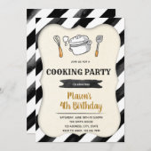 Cuisine enfant invitation fête anniversaire (Devant / Derrière)