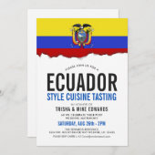 Cuisine équatorienne| Invitation blanc du drapeau  (Devant / Derrière)