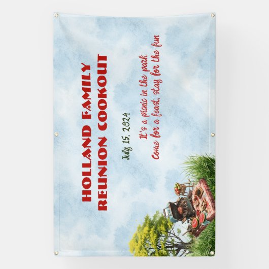 Cuisine familiale dans le parc Bannière (Verticale)