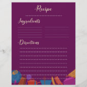 Cuisine familiale rose vintage Feuille de recette (Dos)