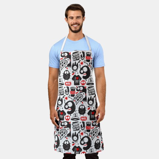 Cuisine Fantaisiste : Tablier Doodle de Monstre de (Porté)