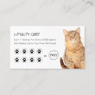 Cuisine Fluffy Orange Cat Pet Shop Cartes de fidé