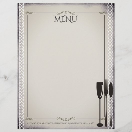 Cuisine gastronomique et menu du dîner (Devant)