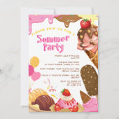 Cuisine glacée invitation fête d'été (Devant)