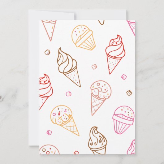 Cuisine glacée invitation fête d'été (Dos)