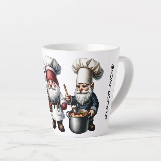 "Cuisine Gnome" Latte Mug (Angle droit)