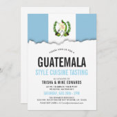 Cuisine guatémaltèque| Invitation blanc du drapeau (Devant / Derrière)