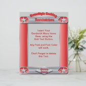 Cuisine Homestyle SANDWICHES Menu Insertion (Debout devant)