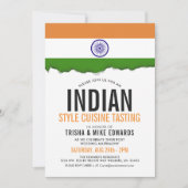 Cuisine indienne | Invitation blanc du drapeau du  (Devant)