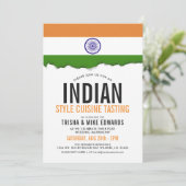 Cuisine indienne | Invitation blanc du drapeau du  (Debout devant)