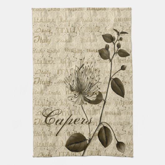 Cuisine italienne Capers Floral Serviettes (Vertical)